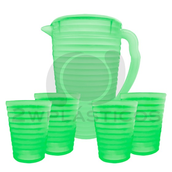 Green Freski Pitcher With 4 Cups BPA Free